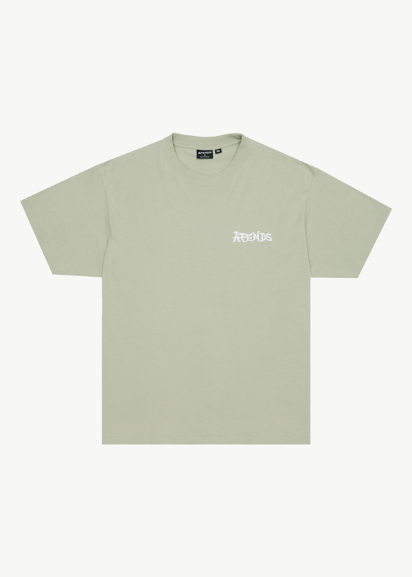 afends Destroyer - Boxy Tee Eucalyptus