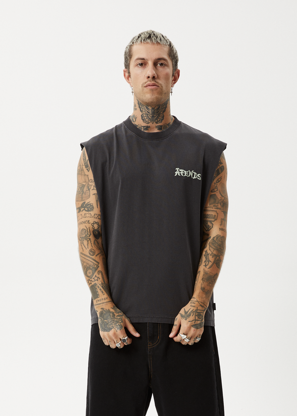 Afends Destroyer - Sleeveless Tee Stone Black