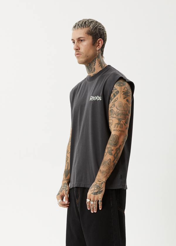 Afends Destroyer - Sleeveless Tee Stone Black