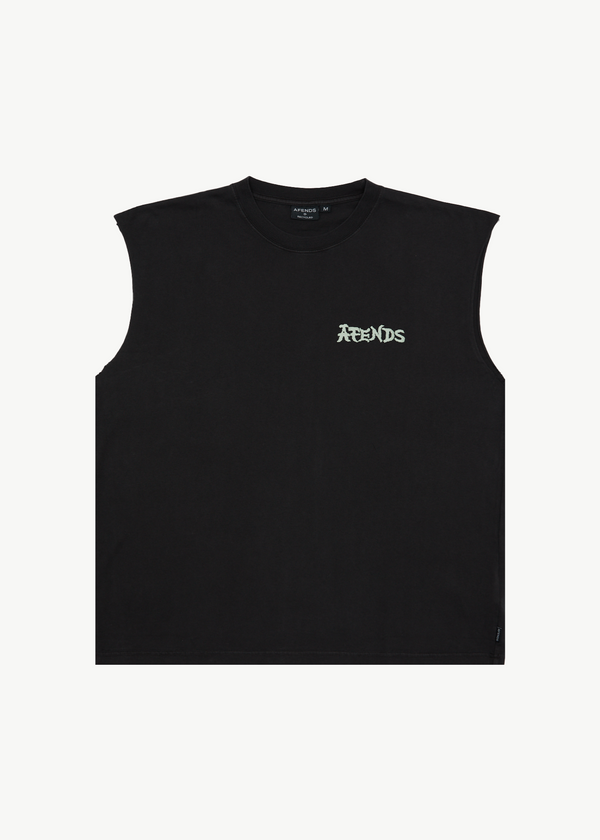 afends Destroyer - Sleeveless Tee Stone Black