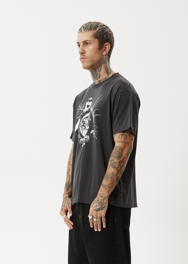 Afends Doom Gen - Boxy Tee Stone Black