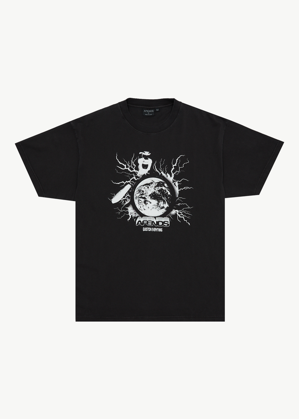 afends Doom Gen - Boxy Tee Stone Black