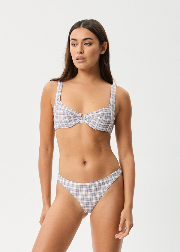 afends Drew Check - Bikini Bottom Taupe Check