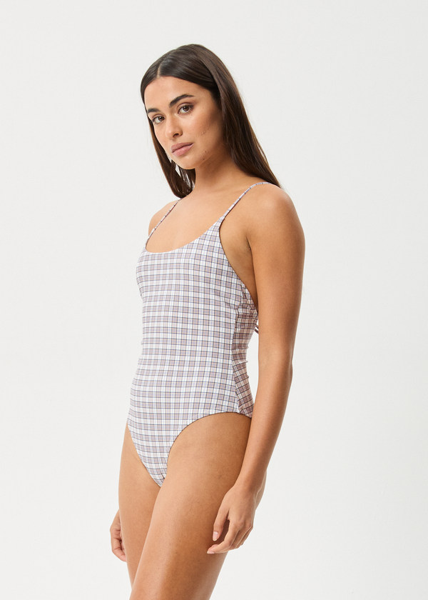 Afends Drew Check - One Piece Taupe Check