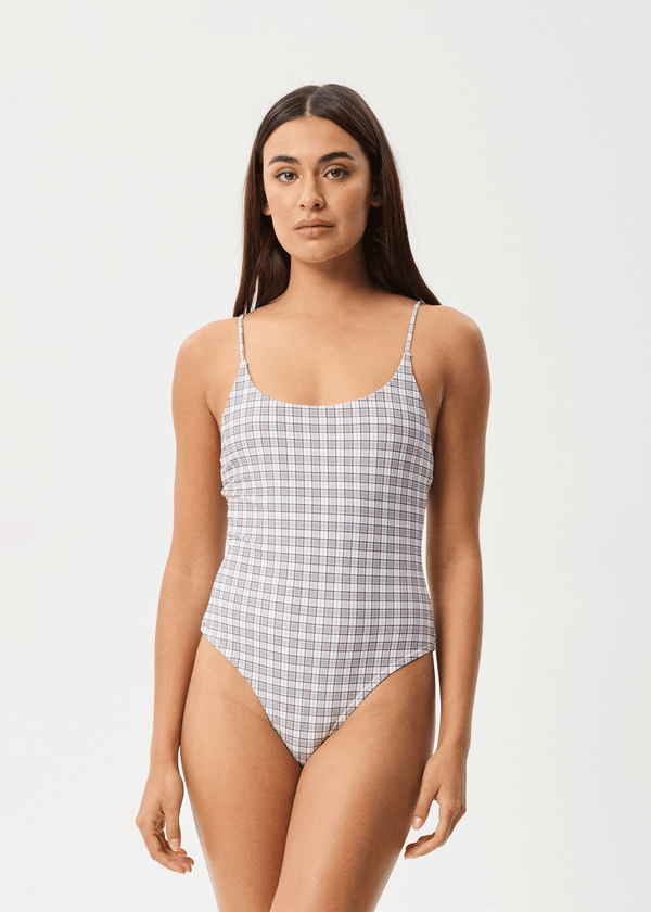 afends Drew Check - One Piece Taupe Check