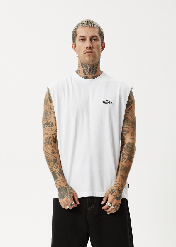 afends Earthling - Sleeveless Tee White