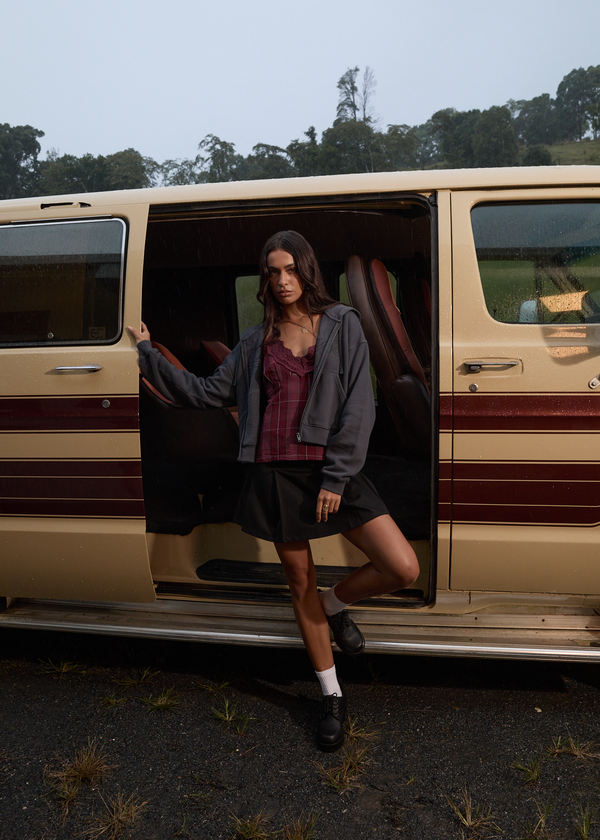 Afends Eboni - Check Cami Port