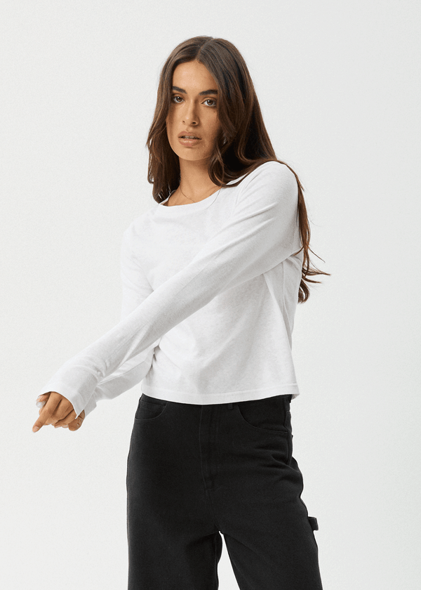Afends Elevate - Long Sleeve Tee White
