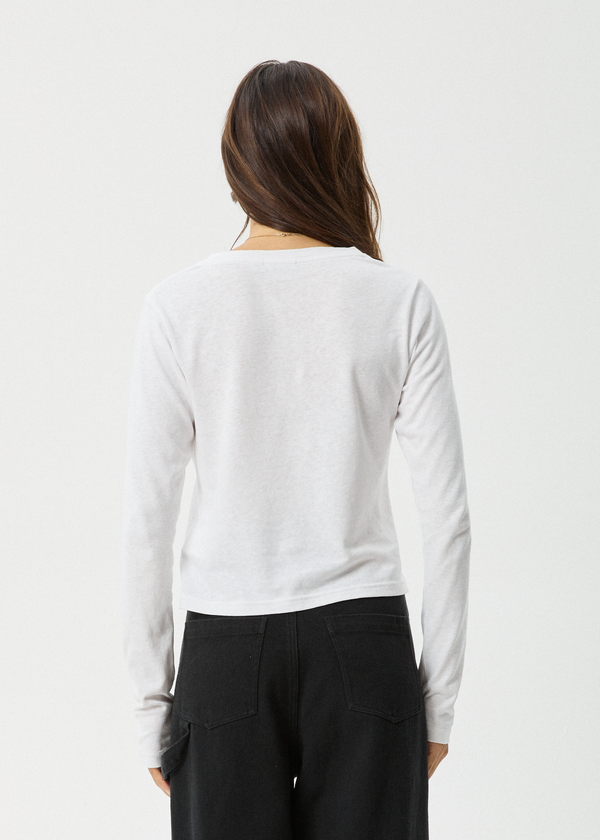 Afends Elevate - Long Sleeve Tee White