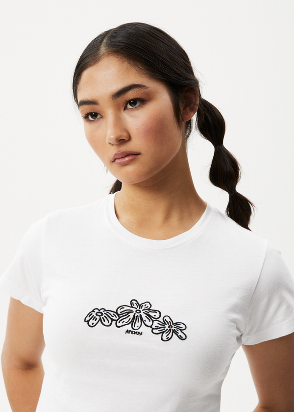 Afends Elliot - Baby Tee White