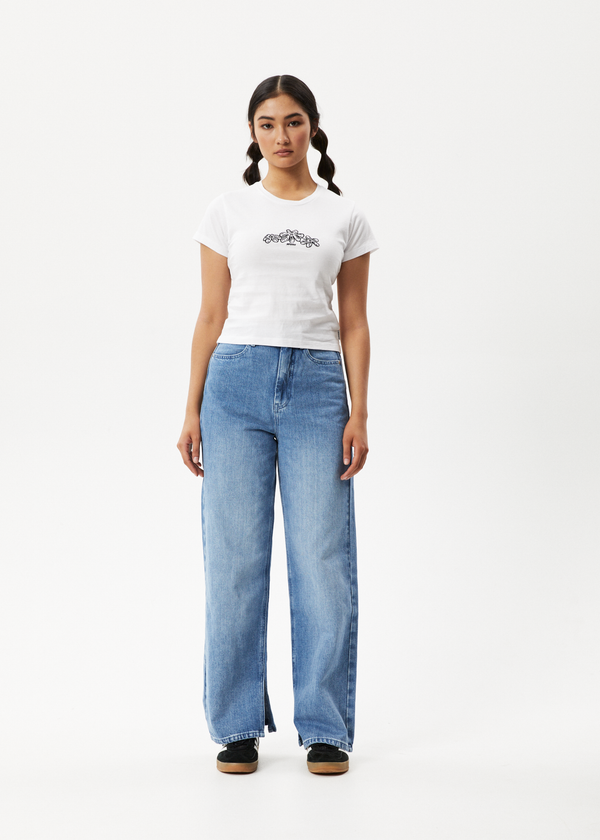 Afends Elliot - Baby Tee White