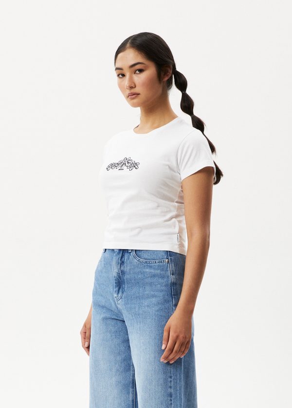 Afends Elliot - Baby Tee White