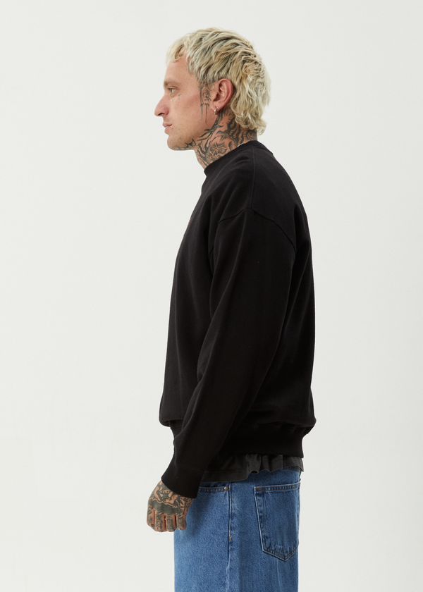 Afends Ember - Crew Neck Jumper Black