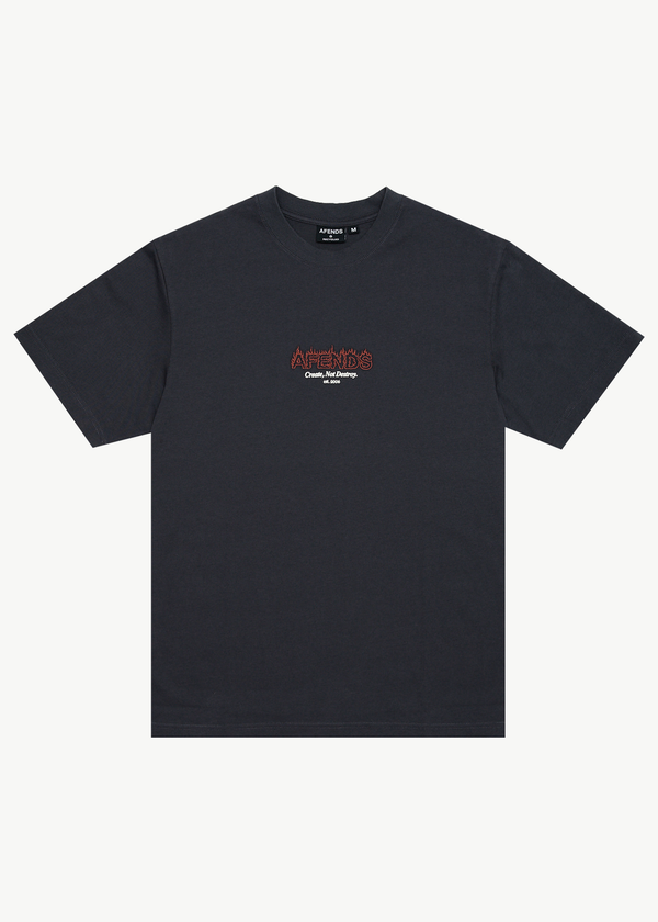 afends Ember - Retro Tee Charcoal