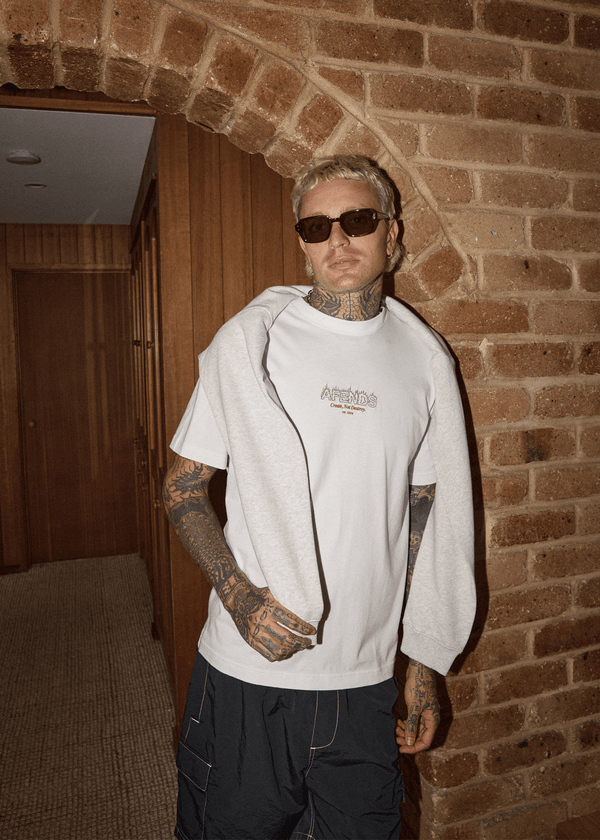 Afends Ember - Retro Tee White