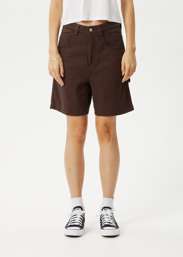 Afends Emilie - Canvas Workwear Short Coffee
