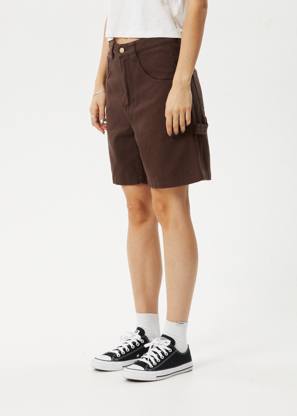 Afends Emilie - Canvas Workwear Short Coffee