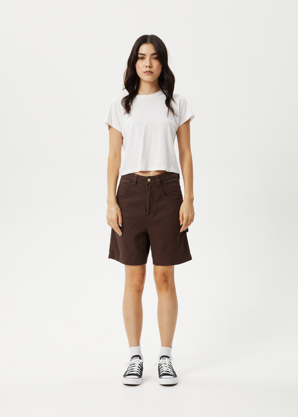 afends Emilie - Canvas Workwear Short Coffee