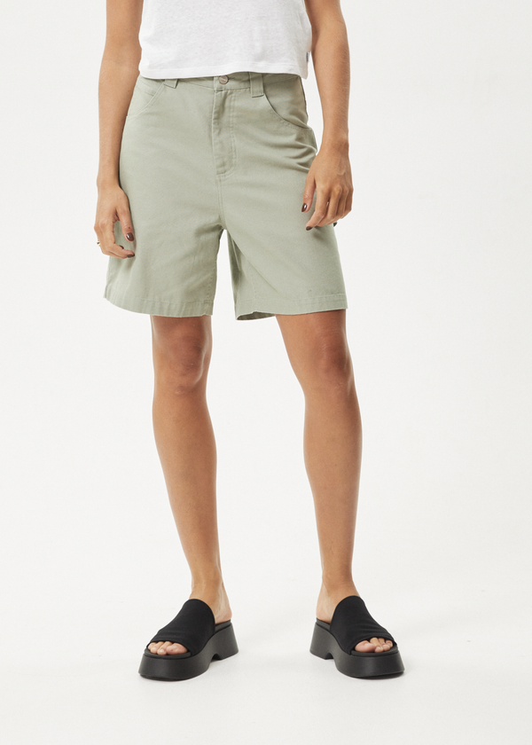 Afends Emilie - Canvas Workwear Short Eucalyptus