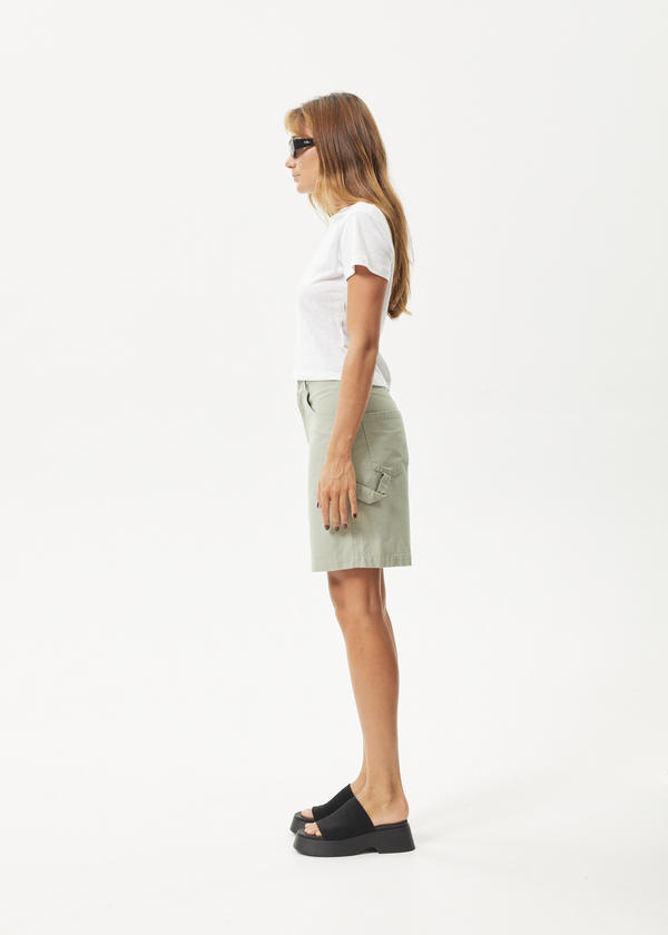 Afends Emilie - Canvas Workwear Short Eucalyptus