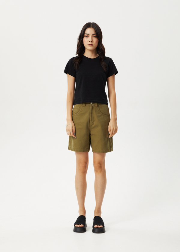 afends Emilie - Canvas Workwear Short Military