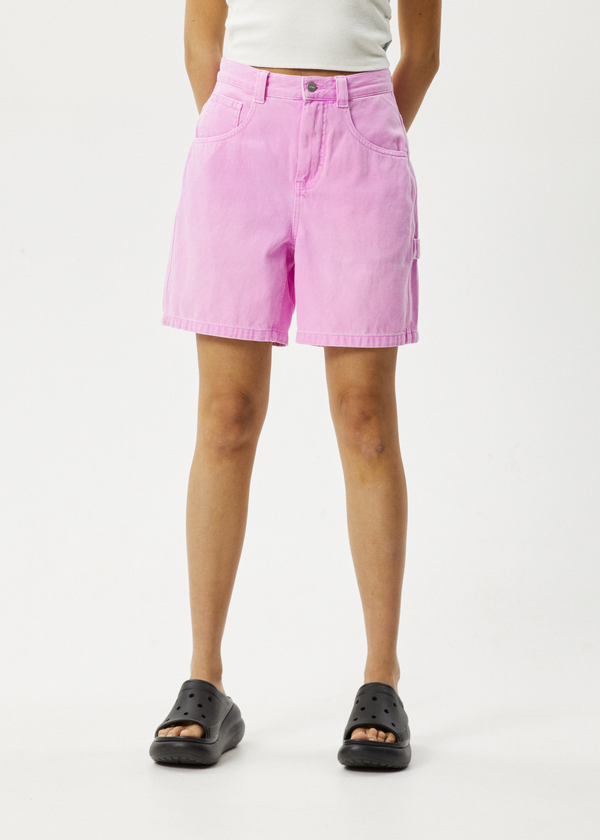 Afends Emilie - Denim Workwear Short Faded Candy