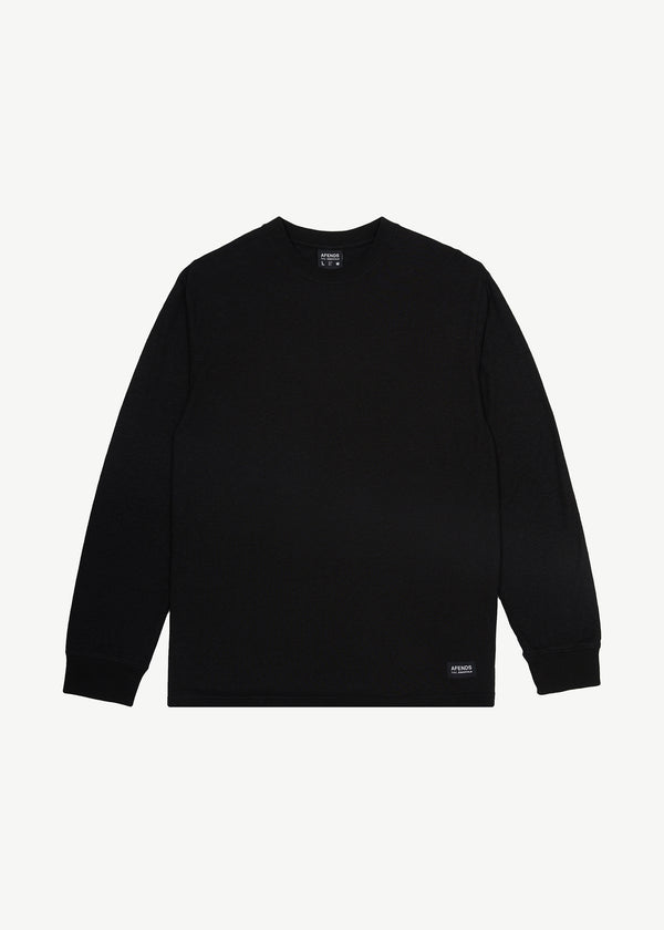 afends Essential - Long Sleeve Tee Black