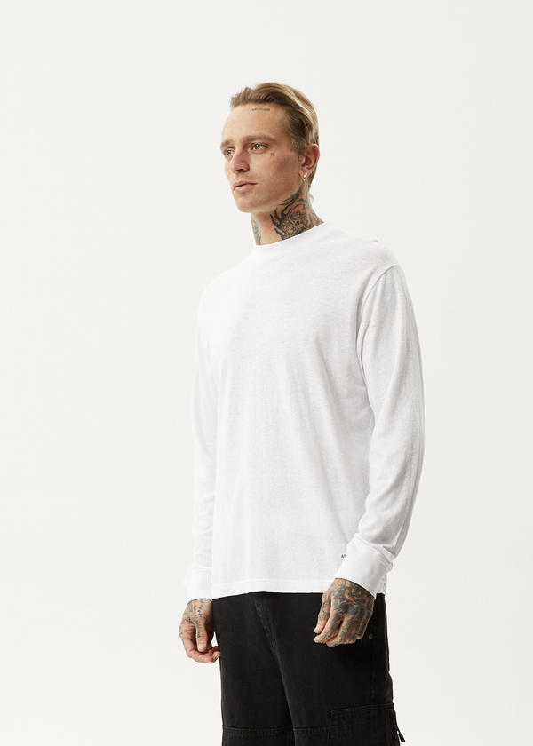 Afends Essential - Long Sleeve Tee White