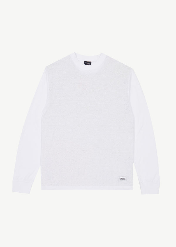afends Essential - Long Sleeve Tee White