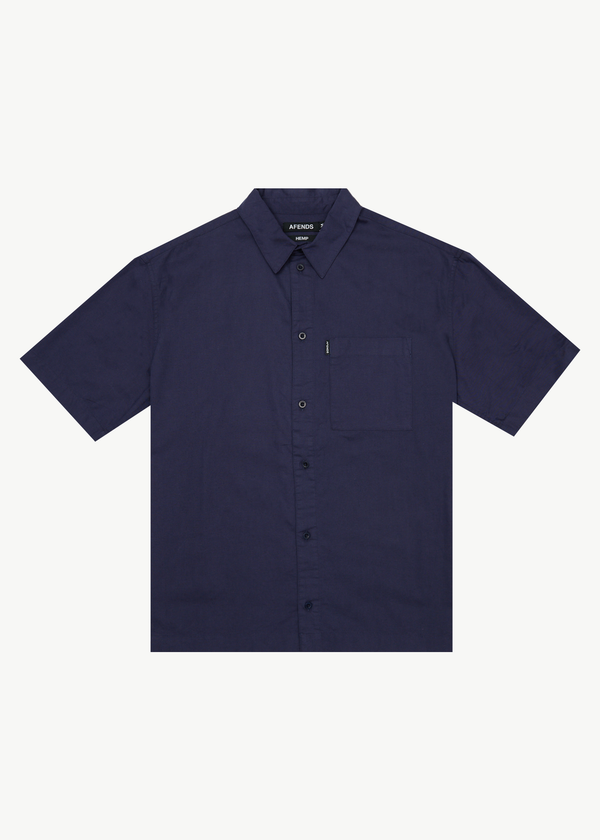 afends Everyday - Short Sleeve Shirt Deep Sea