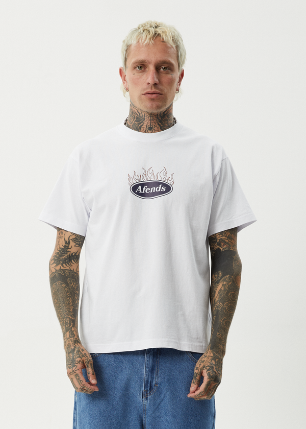 Afends Fast Forward - Heavyweight Boxy Tee White