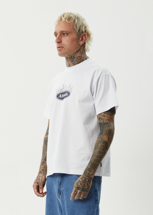Afends Fast Forward - Heavyweight Boxy Tee White