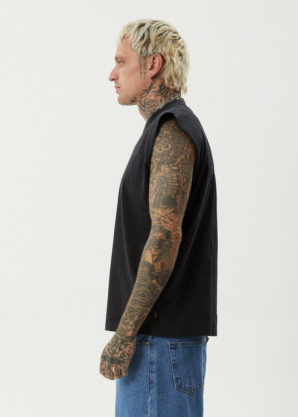 Afends Fast Forward - Sleeveless Tee Stone Black