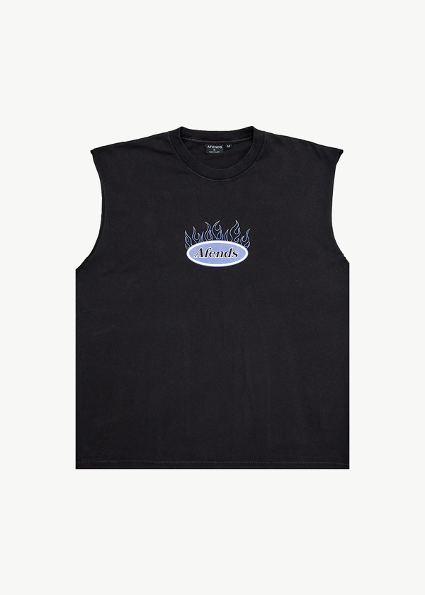 afends Fast Forward - Sleeveless Tee Stone Black