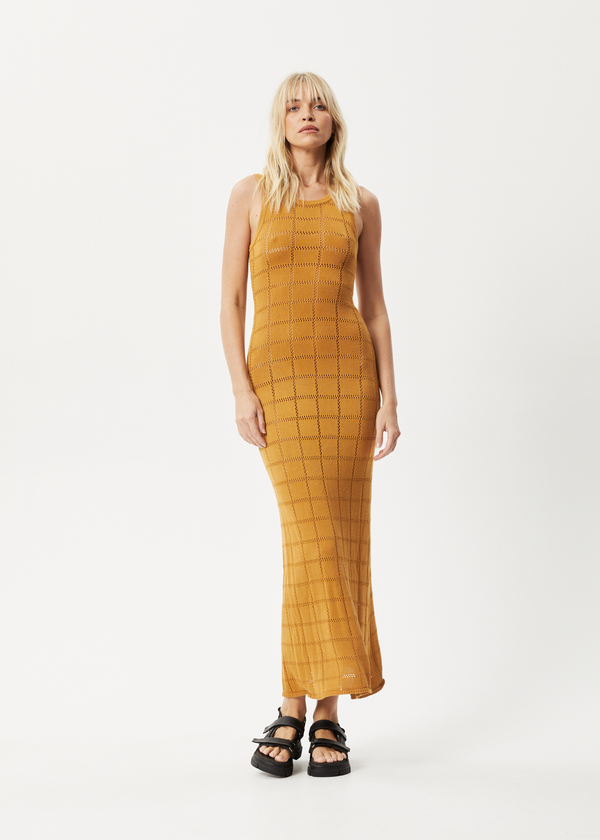 afends Femme - Knit Maxi Dress Mustard