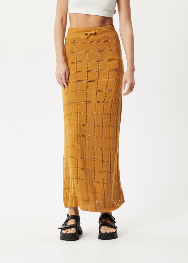 Afends Femme - Knit Maxi Skirt Mustard