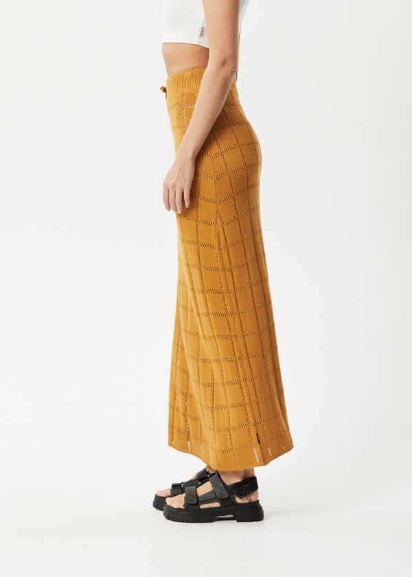 Afends Femme - Knit Maxi Skirt Mustard
