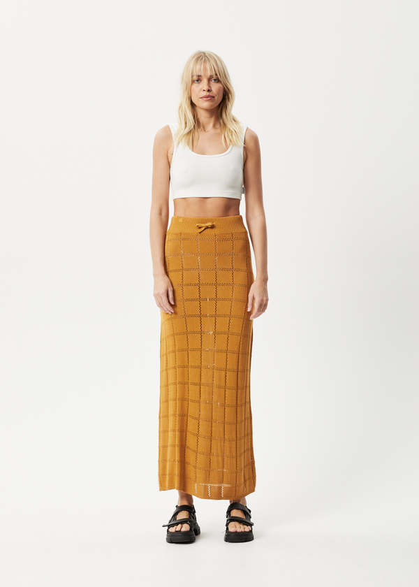 afends Femme - Knit Maxi Skirt Mustard