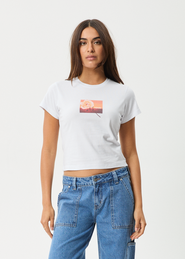 Afends Film - Baby Tee White