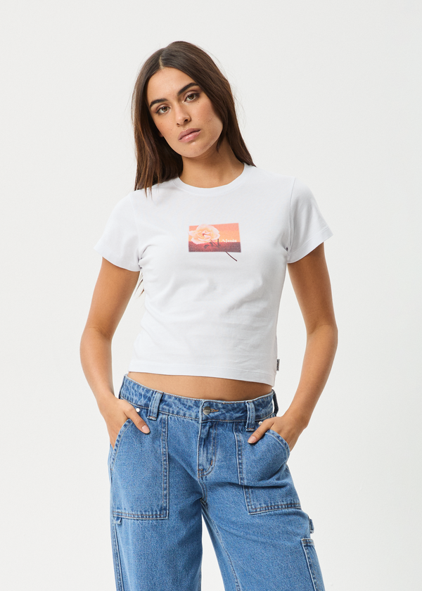afends Film - Baby Tee White