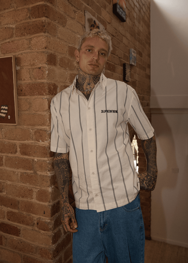 Afends Fineline - Short Sleeve Shirt Limestone