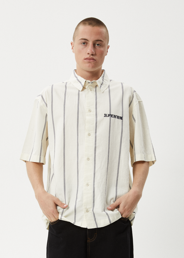 Afends Fineline - Short Sleeve Shirt Limestone