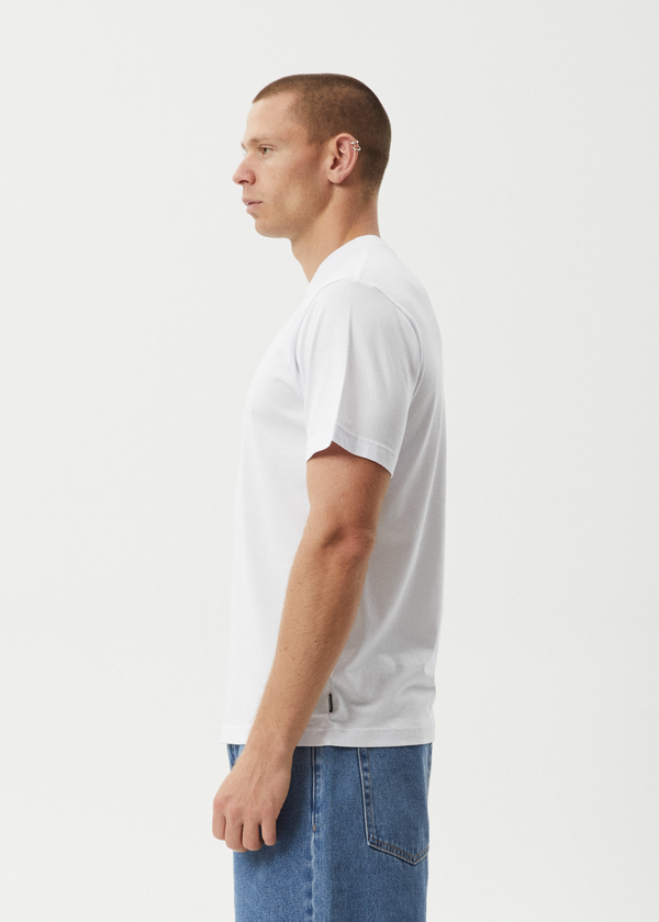 Afends Flame - Retro Tee White / Blue