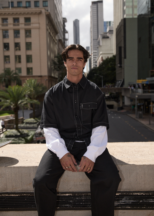 Afends Flame - Short Sleeve Shirt Black