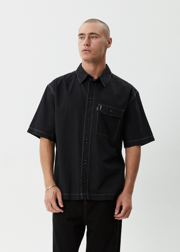 Afends Flame - Short Sleeve Shirt Black