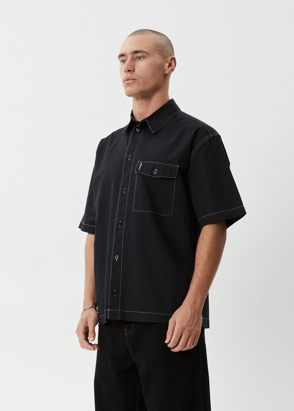 Afends Flame - Short Sleeve Shirt Black