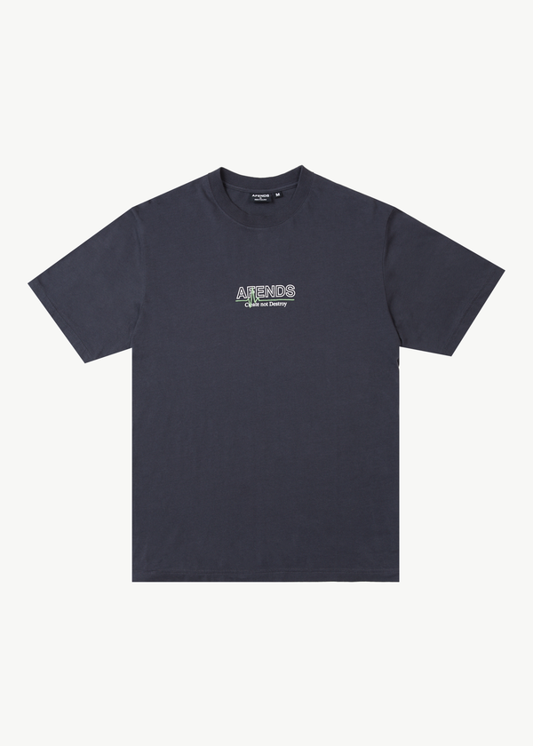 afends Flatline - Retro Tee Charcoal