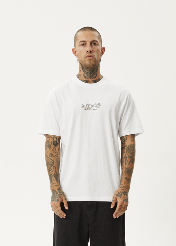 Afends Flatline - Retro Tee White