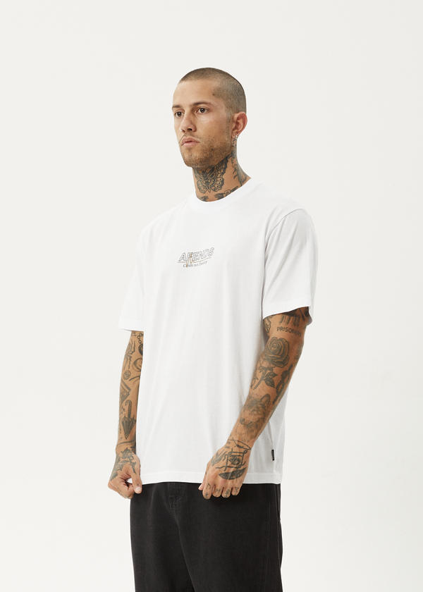 Afends Flatline - Retro Tee White