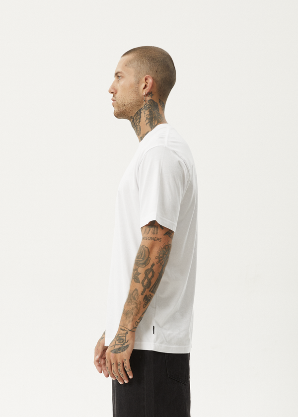 Afends Flatline - Retro Tee White